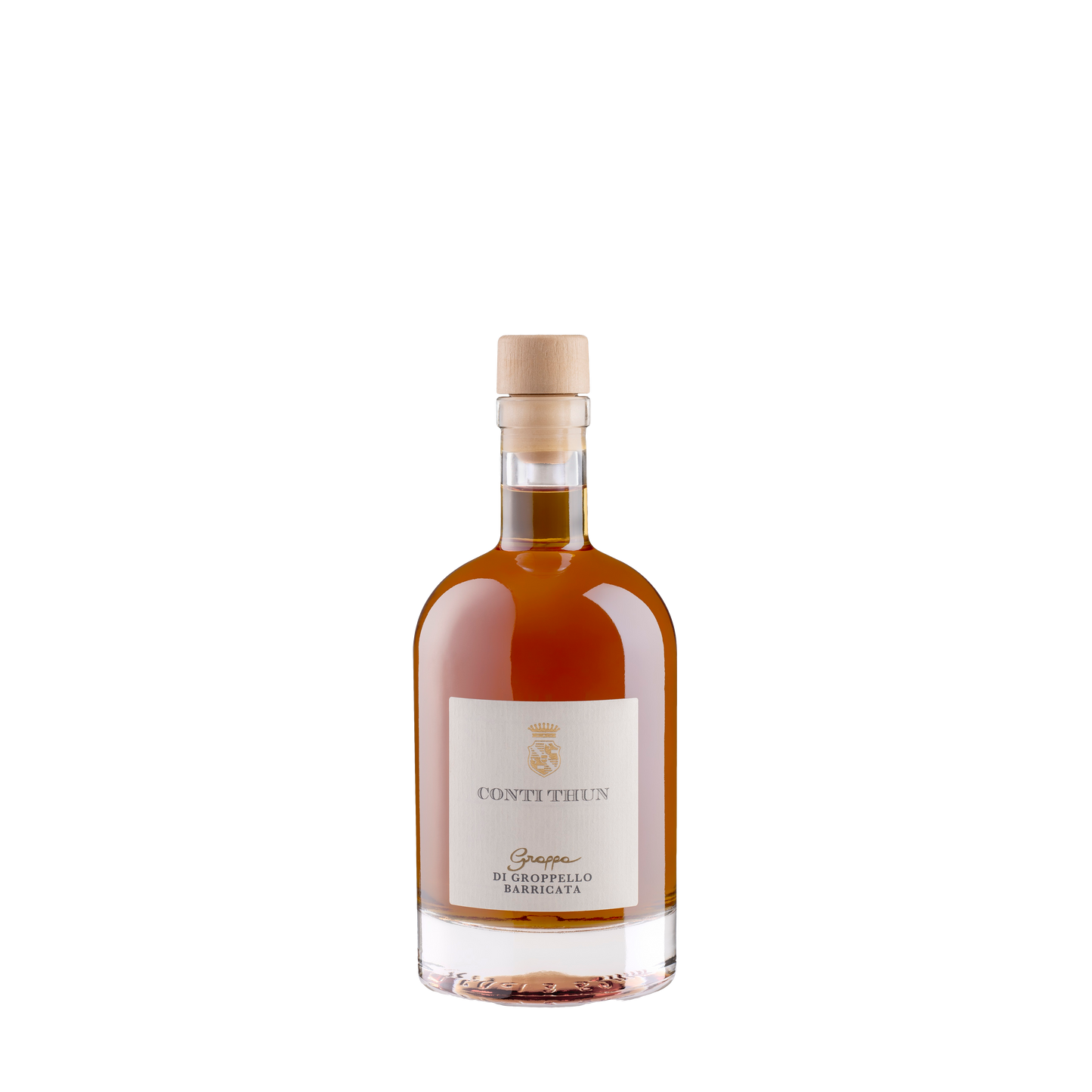 bottiglia di grappa barricata di groppello conti thun